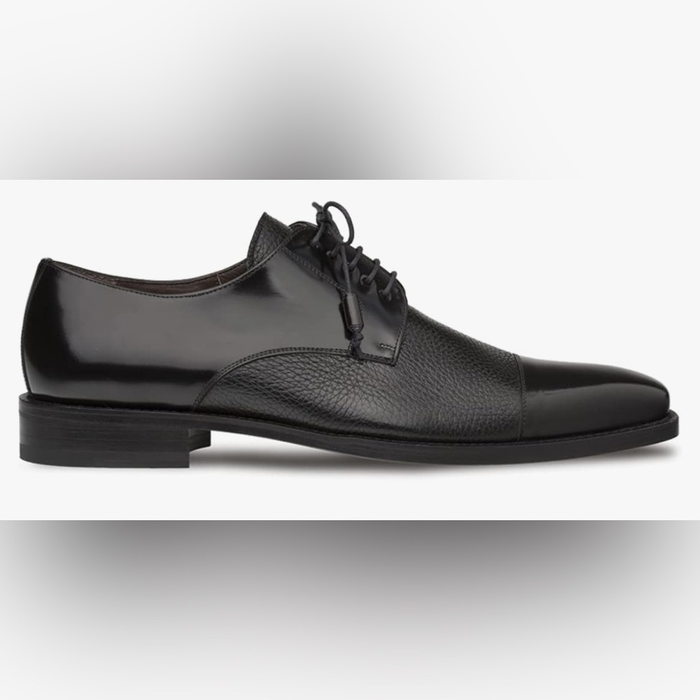 Mezlan Soka Cap Toe Deerskin Polished Calfskin Oxford Leather Shoes Mens 12M EUC